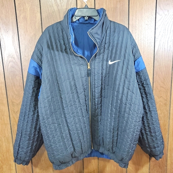 Nike Other - Nike Vintage 90's Swoosh Quilted Reversible Jacket